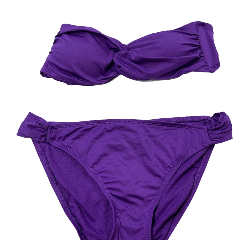 Mossimo Purple Bikini Set with Bandeau Top & Strap